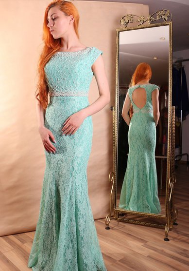 Вечернее платье Мятная волшебница-Y49541 - Салон свадебной и вечерней моды Your Love Story