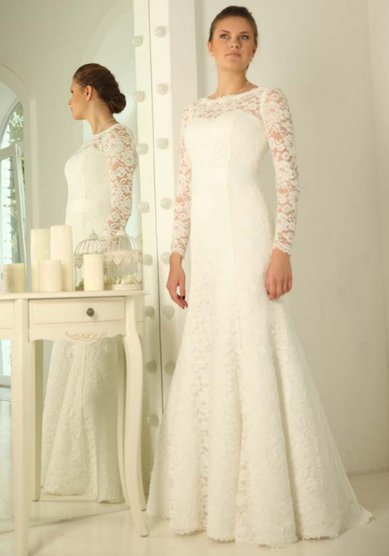 Свадебное платье Флер (длинный рукав)-В54282 - Свадебный салон Венера