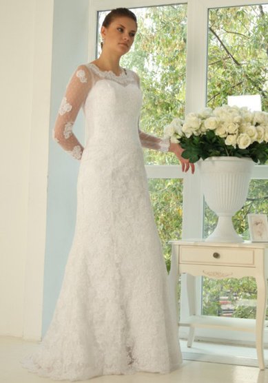 Свадебное платье Джейн (с длинными рукавами)-В54342 - Свадебный салон Венера