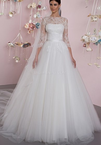 Свадебное платье FL-177 -Шантильи(рукав)-В61361 - Свадебный салон Венера