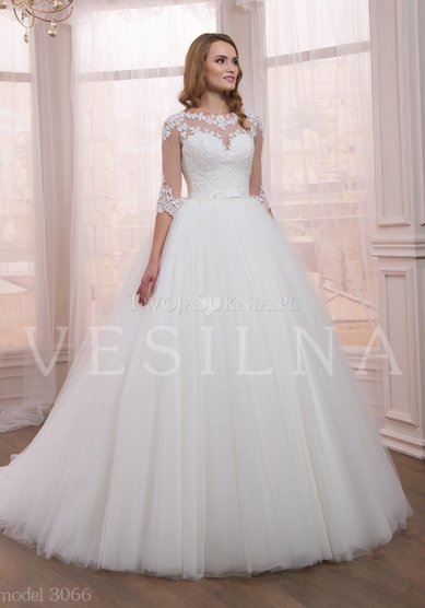 Свадебное платье Мадонна (рукава 3/4)-В62539 - Свадебный салон Венера