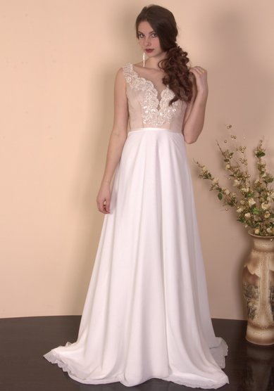 Свадебное платье Кофе, V-068-К62649 - САЛОН СВАДЕБНОЙ И ВЕЧЕРНЕЙ МОДЫ Конфетка