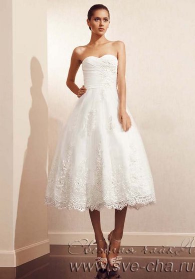 Свадебное платье 09-1186 midi-С63235 - Свадебный салон Светлая чайка