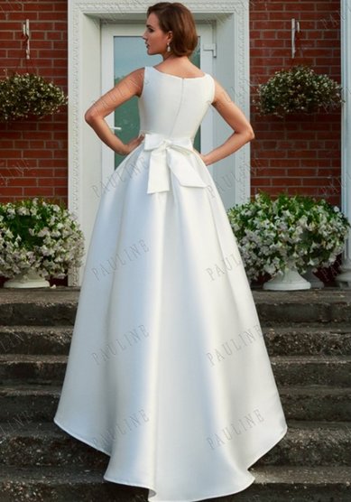 Свадебное платье МЕГГИ бежевый цвет-V63520 - Бутик VENDI