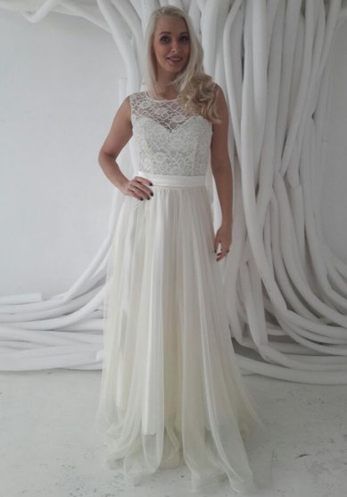 Свадебное платье Ирина кремовое-A63788 - Салон свадебных и вечерних платьев Anna Dress