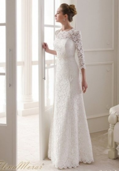 Свадебное платье Венчальное (3/4 рукава )-В64102 - Свадебный салон Венера