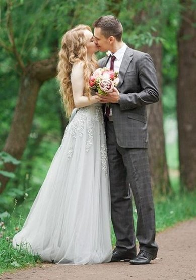 Вечернее платье Серая Роза-C65398 - Свадебный салон Celebrity