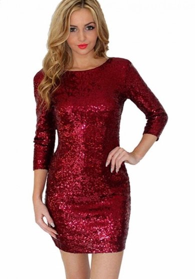 Вечернее платье Диско красный-C65402 - Свадебный салон Celebrity