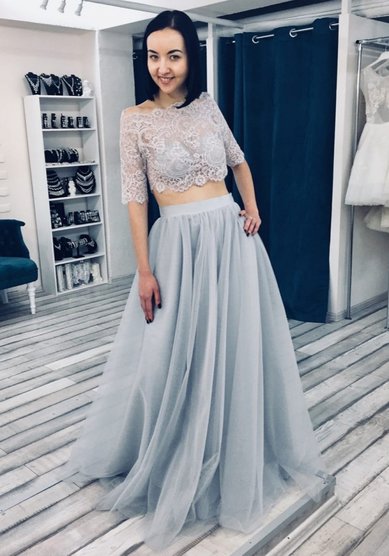 Вечернее платье Топ и юбка Лаванда-C65575 - Свадебный салон Celebrity