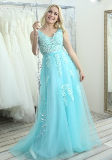 Вечернее платье Мятная роза-C66470 - Свадебный салон Celebrity