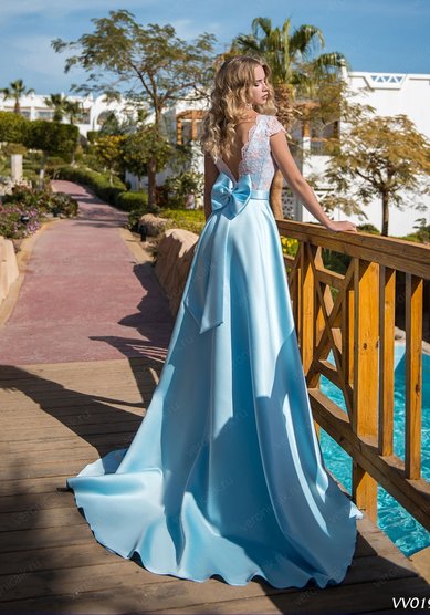 Вечернее платье Голубой щербет-C66502 - Свадебный салон Celebrity