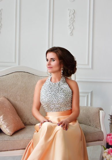 Вечернее платье Золотой персик PB005-C67201 - Свадебный салон Celebrity