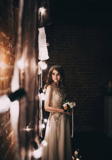 Вечернее платье Золотые искры PB006-C67202 - Свадебный салон Celebrity