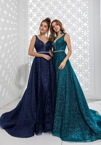 Вечернее платье 3244D NAVY-GREEN-В67652 - Свадебный салон ВЕГА