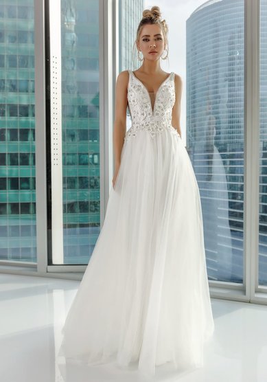 Вечернее платье 9134B IVORY-В67653 - Свадебный салон ВЕГА