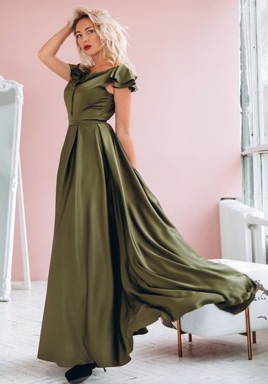 Вечернее платье 1875 ХАКИ-В68539 - Свадебный салон ВЕГА