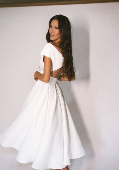 Свадебное платье Элма Миди-M68659 - Салон свадебных и вечерних платьев для современных невест MegaDay...