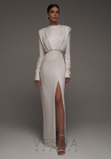 Свадебное платье Джина серебро-V69811 - Свадебный салон Vesna (Москва)