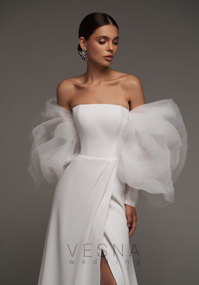 Свадебное платье Руми с Рукавами-V69819 - Свадебный салон Vesna (Москва)