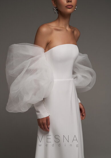 Свадебное платье Руми с Рукавами-V69819 - Свадебный салон Vesna (Москва)