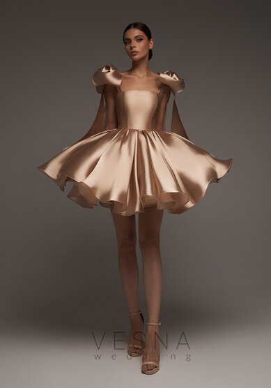 Вечернее платье Ника Пудра-V69822 - Свадебный салон Vesna (Москва)
