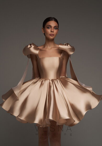 Вечернее платье Ника Пудра-V69822 - Свадебный салон Vesna (Москва)