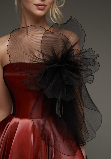 Вечернее платье Ника миди Бордо-V69844 - Свадебный салон Vesna (Москва)