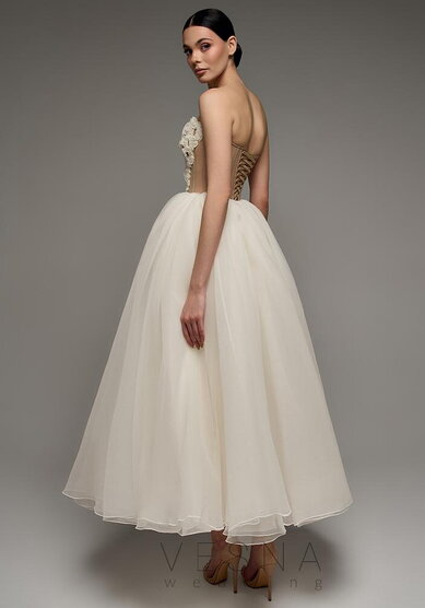 Свадебное платье Прим Миди Крем-V70031 - Свадебный салон Vesna (Москва)