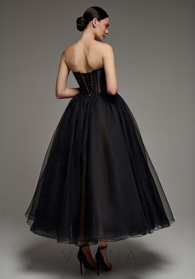 Вечернее платье Прим Миди Дарк + Шарф-V70032 - Свадебный салон Vesna (Москва)