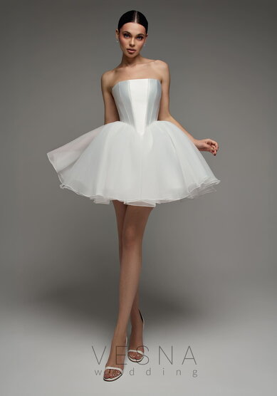 Свадебное платье Элиф Мини Вайт-V70049 - Свадебный салон Vesna (Москва)