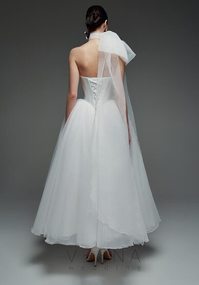 Свадебное платье Элиф Миди + Шарф-V70060 - Свадебный салон Vesna (Москва)