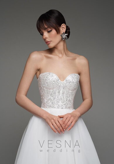 Свадебное платье Мари Вайт Органза-V70064 - Свадебный салон Vesna (Москва)