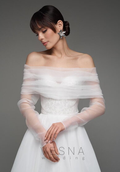 Свадебное платье Мари Вайт Органза + Вуаль-V70068 - Свадебный салон Vesna (Москва)