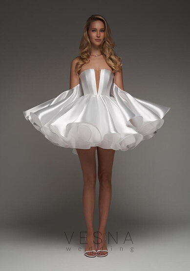 Свадебное платье Тильда Силк Вайт-V70072 - Свадебный салон Vesna (Москва)