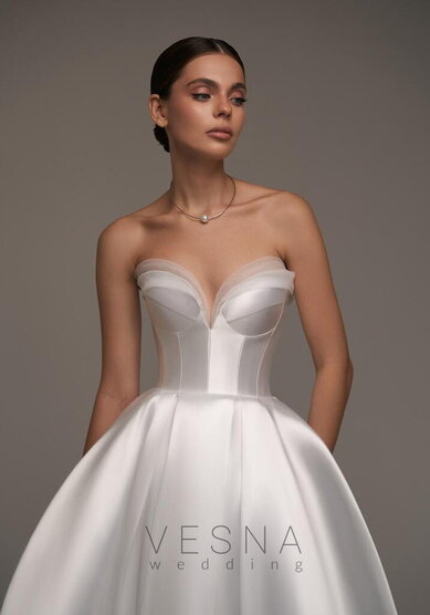 Свадебное платье Дэва Силк Вайт-V70078 - Свадебный салон Vesna (Москва)