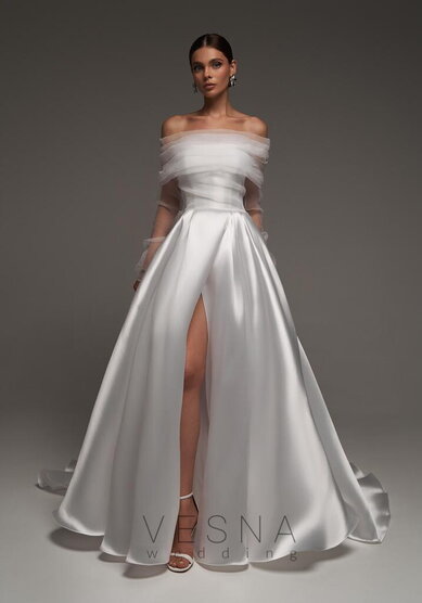Свадебное платье Шадэ Силк Вуаль-V70081 - Свадебный салон Vesna (Москва)