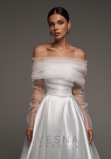 Свадебное платье Шадэ Силк Вуаль-V70081 - Свадебный салон Vesna (Москва)