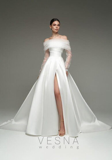 Свадебное платье Шадэ Вуаль-V70085 - Свадебный салон Vesna (Москва)
