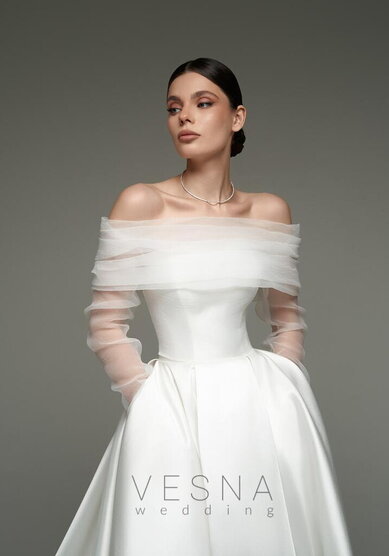 Свадебное платье Шадэ Вуаль-V70085 - Свадебный салон Vesna (Москва)