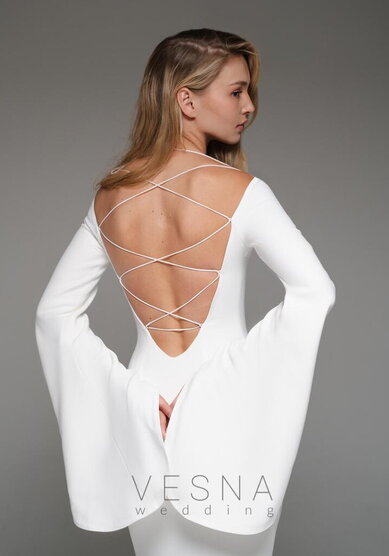 Свадебное платье Элли Вайт-V70091 - Свадебный салон Vesna (Москва)