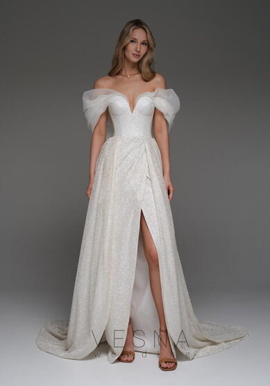 Свадебное платье Джессика Клауд+ Шлейф-V70096 - Свадебный салон Vesna (Москва)