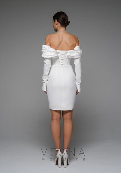 Свадебное платье Тиффани Мини Вайт-V70100 - Свадебный салон Vesna (Москва)