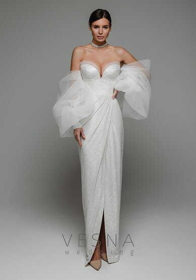 Свадебное платье Джессика Вайт-V70127 - Свадебный салон Vesna (Москва)