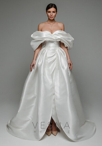 Свадебное платье Рафаэль Вайт + Шлейф-V70130 - Свадебный салон Vesna (Москва)
