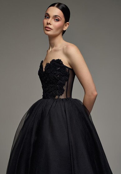 Вечернее платье Прим Миди Дарк-V70676 - Свадебный салон Vesna (Москва)