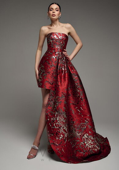 Вечернее платье Жаклин Шанхай Рэд + Хвост-V70678 - Свадебный салон Vesna (Москва)