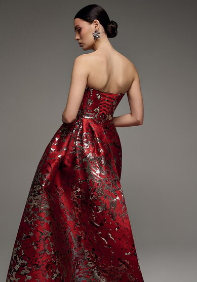 Вечернее платье Жаклин Шанхай Рэд + Хвост-V70678 - Свадебный салон Vesna (Москва)