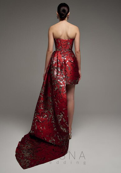 Вечернее платье Жаклин Шанхай Рэд + Хвост-V70678 - Свадебный салон Vesna (Москва)