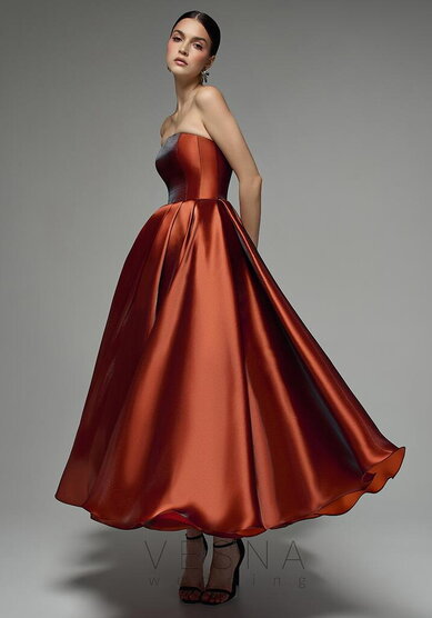 Вечернее платье Грейс Терракот + Вуаль Бант-V70690 - Свадебный салон Vesna (Москва)