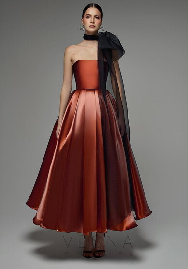 Вечернее платье Грейс Терракот + Шарф-V70691 - Свадебный салон Vesna (Москва)